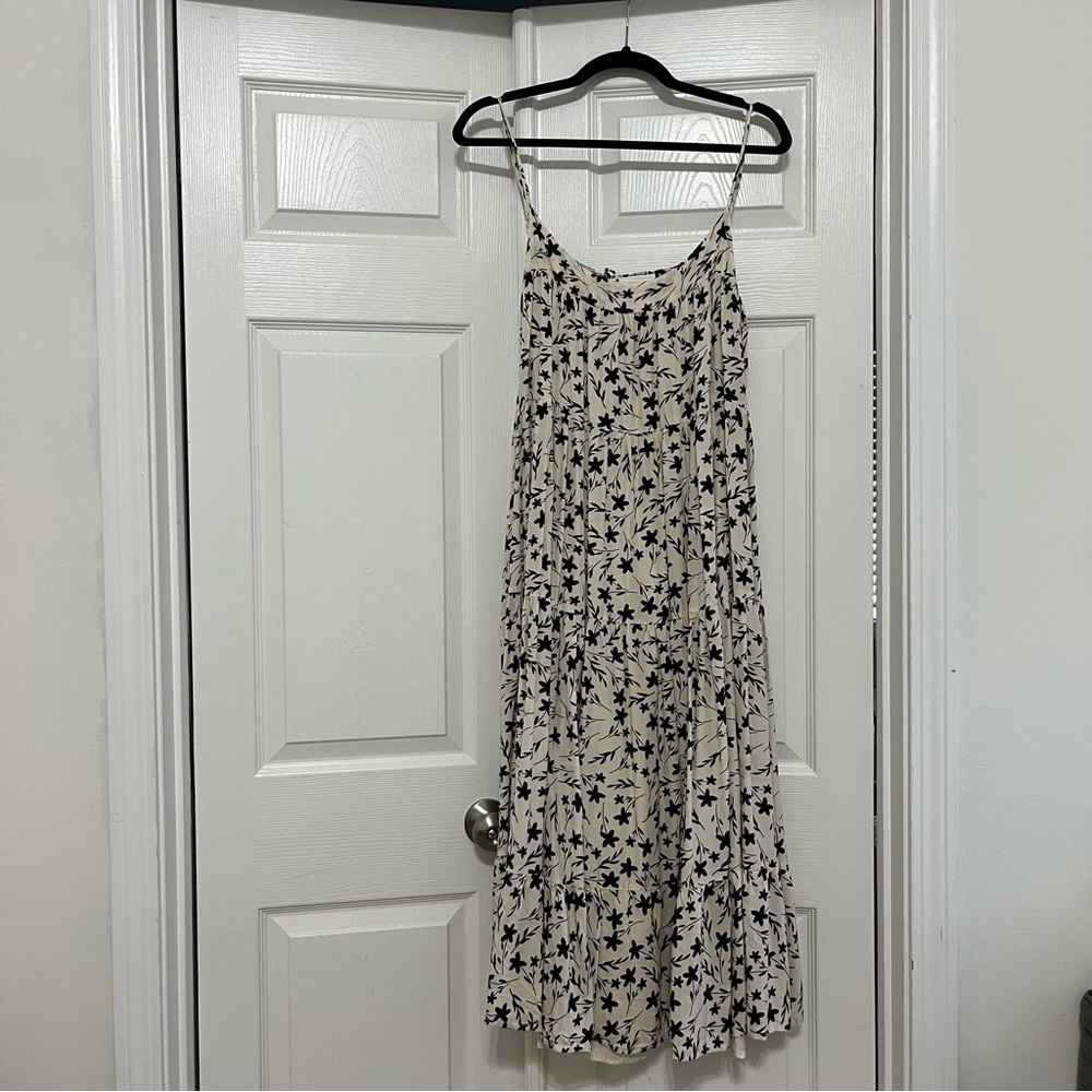 Tie Back Floral Print Midi